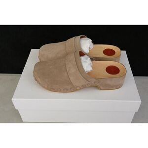 Chloé Joy Suede Open Back Clogs Brown Size 40 NIB